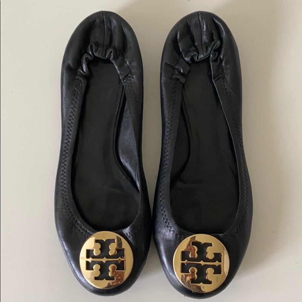 Tory Burch Black Minnie Travel Ballet Flat